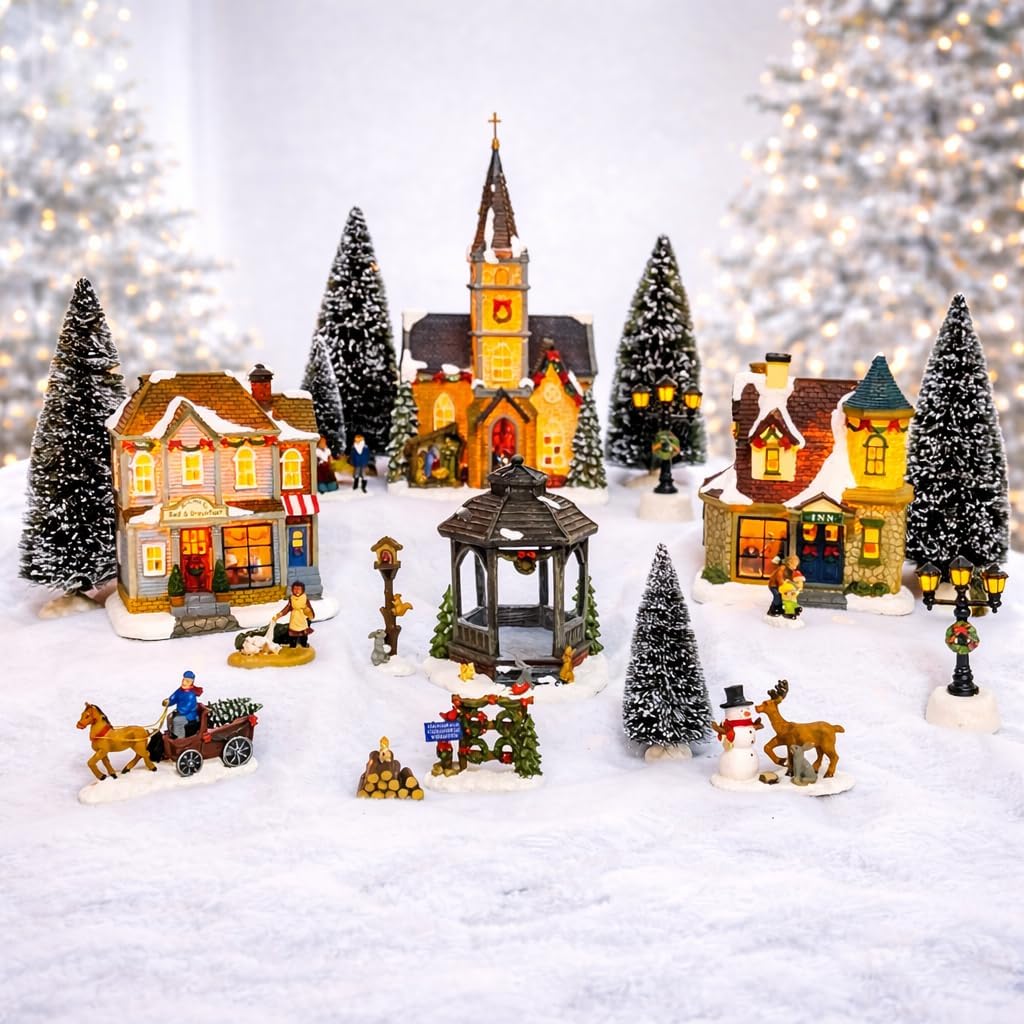 MOMENTS IN TIME Christmas Village 30 pc Set